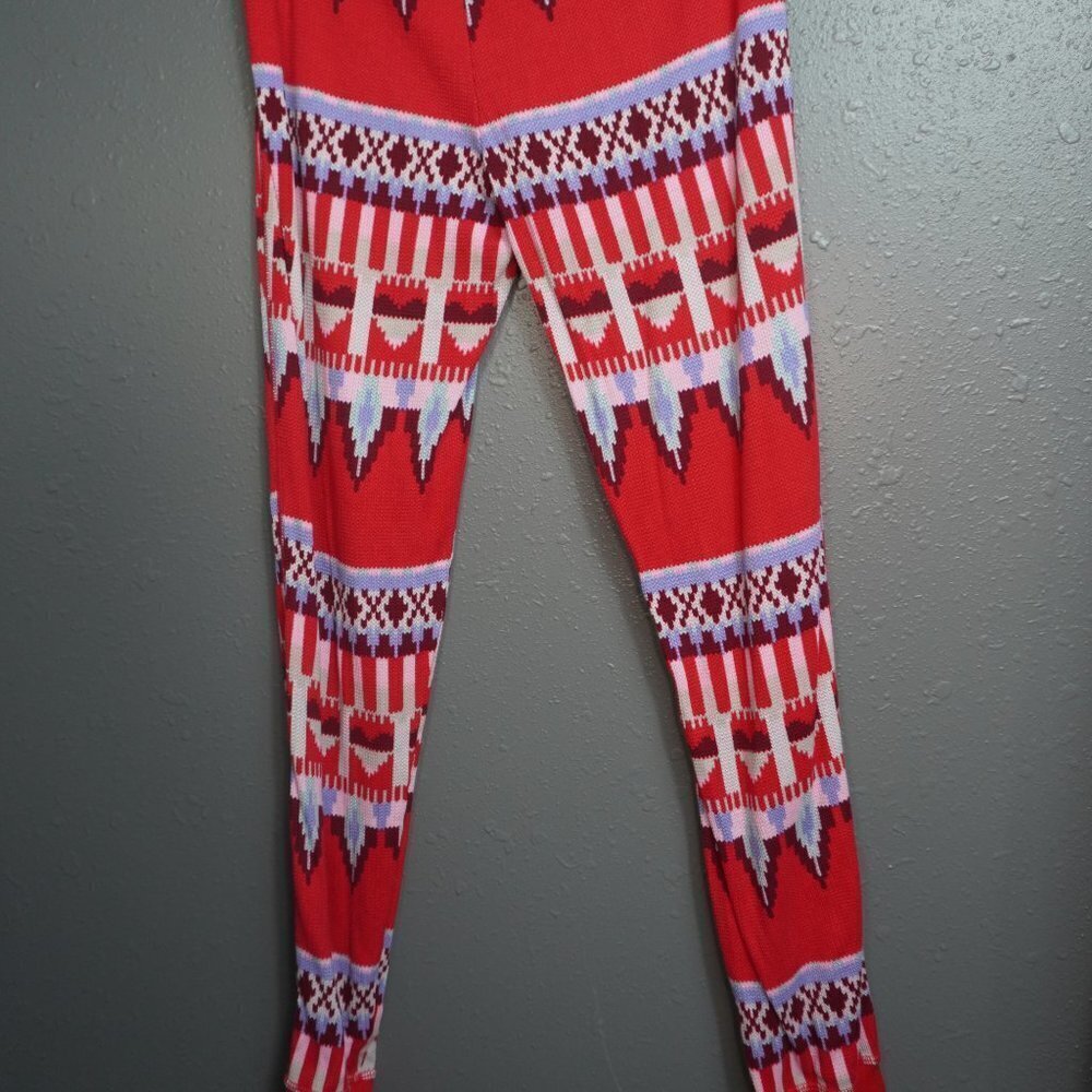 Victorias Secret Womens Fireside Thermal Red Fairisle Pajama Set Size Small - Picture 6 of 12